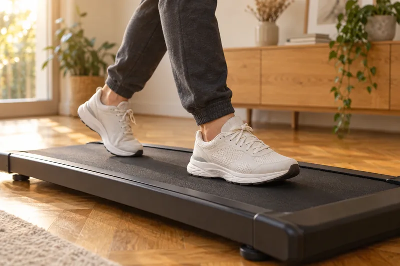 Marcher sur un tapis à la maison